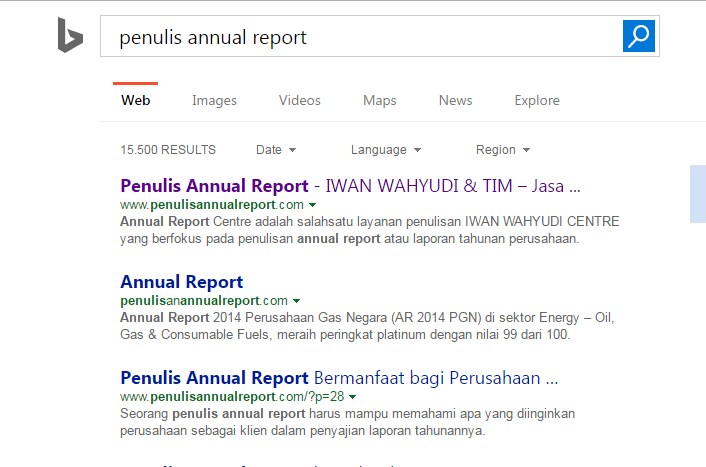 Hasil pencarian dengan keyword "penulis annual report" di Bing